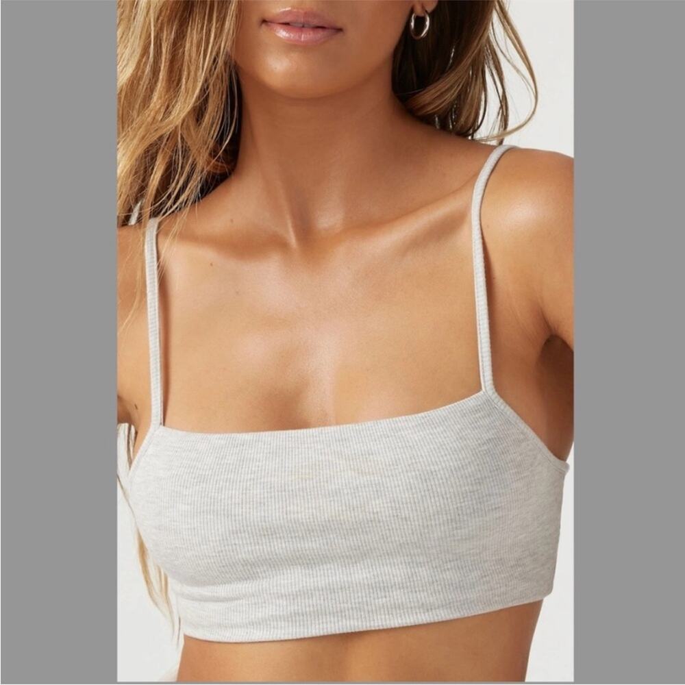 JOAH BROWN - SQUARE NECK TANK BRA - PEARL GREY - XS/S